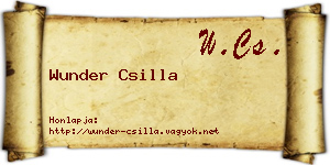 Wunder Csilla névjegykártya